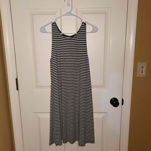Old Navy Black and White Striped Tank Dress Size Large
